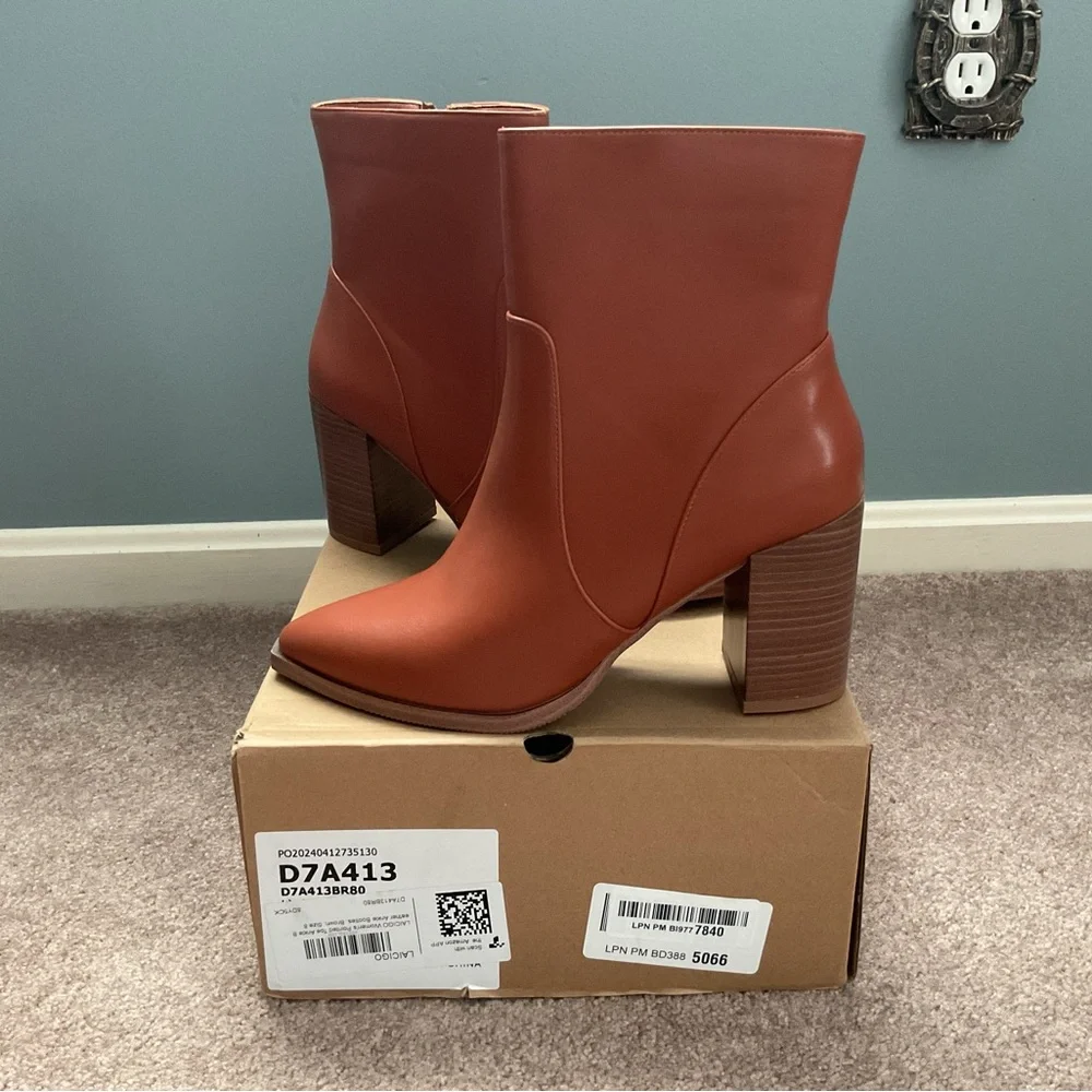Women's Tan Leather Ankle Booties